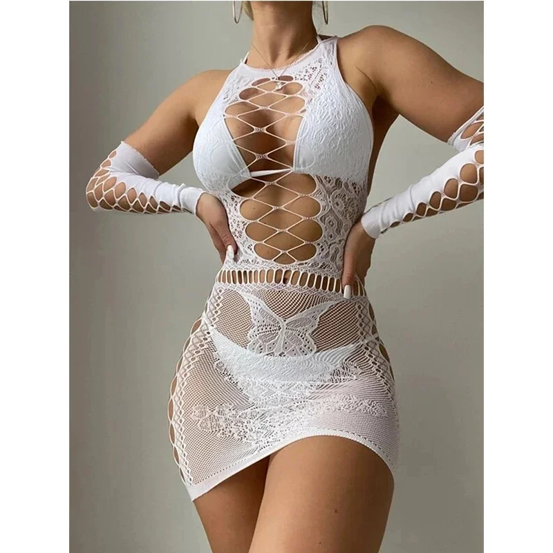 Sexy Lingerie Bodysuits Catsuit Women Transparent Crotchless Sex Clothes See Through Body Stockings Hot Erotic women lingerie women sleepwear set