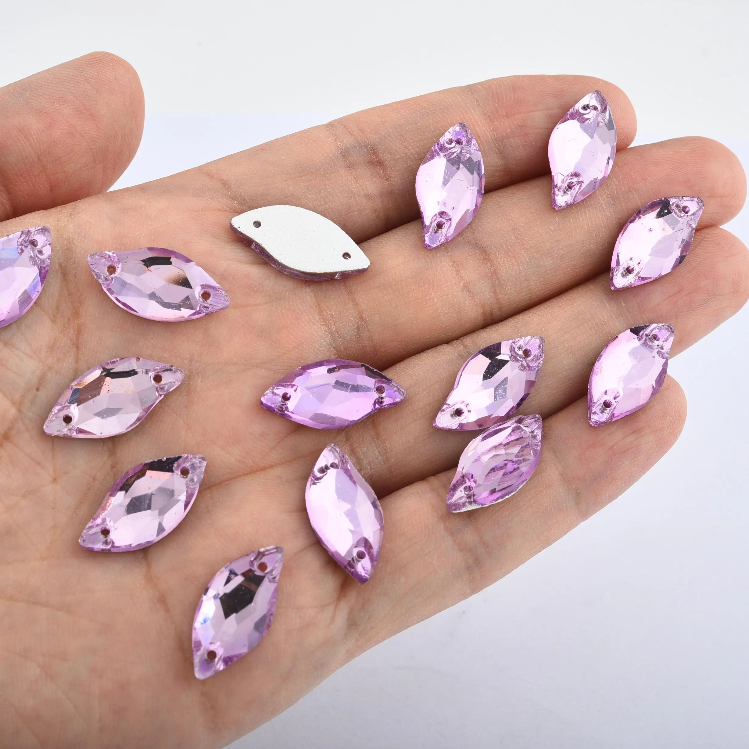 올리야 리프 올컬러 바느질용 라인스톤 AAA 글래스 플랫백 DIY 바느질 액세서리 크리스탈 글리터 글래스 스트라스