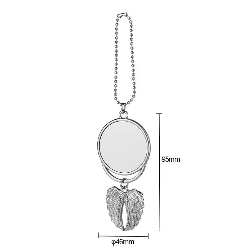 10pcs/Lot Double Sides Sublimation Angel Wing Car Pendant Hanging Rearview Mirror Decoration Charm Ornaments
