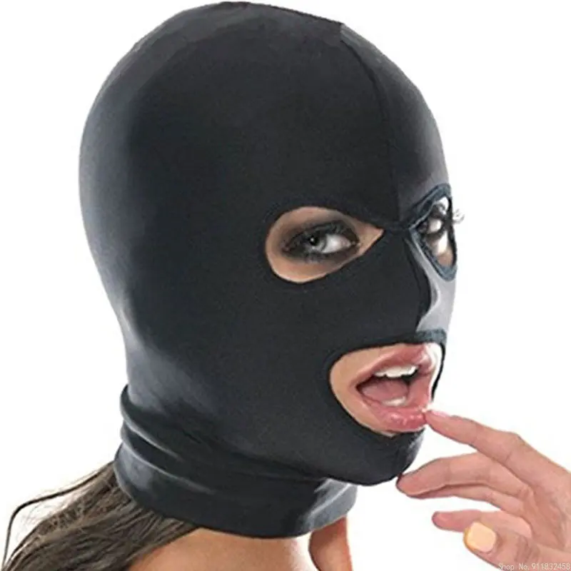 Fetish Slaaf BDSM Bondage Beperkingen Seks Masker Mond Oog Open Hoofd Harnas Elastiek Blinddoek voor Koppel Nieuw_voghion.com