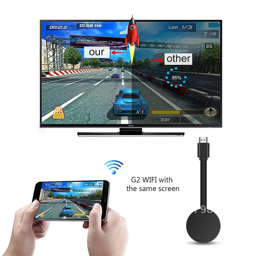 

Беспроводной Wi-Fi адаптер для дисплея, ТВ-адаптер, видеоадаптер Airplay, DLNA экран, зеркальное отображение для iPhone, iOS, Android, телефона на ТВ 1080P