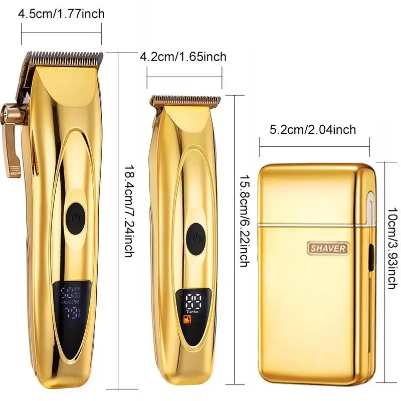 Professional Hair Clipper for Men, 1 Set T-blade Body Trimmer Electric Shavers Razor Set, Cordless Barber Clipper