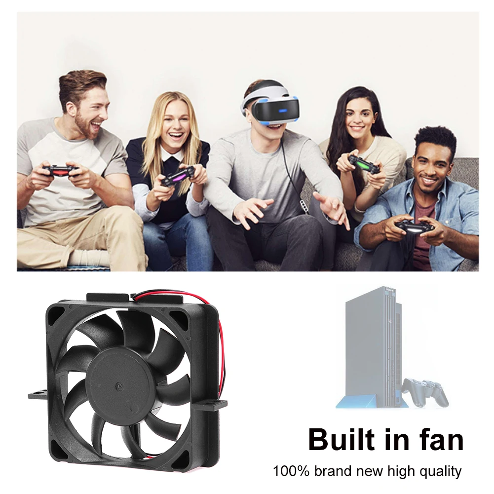 Internal Cooling Fan Easy Installation Heat Dissipation Fan Wear Resistant Spare Parts Replacement for PS2 Accessories