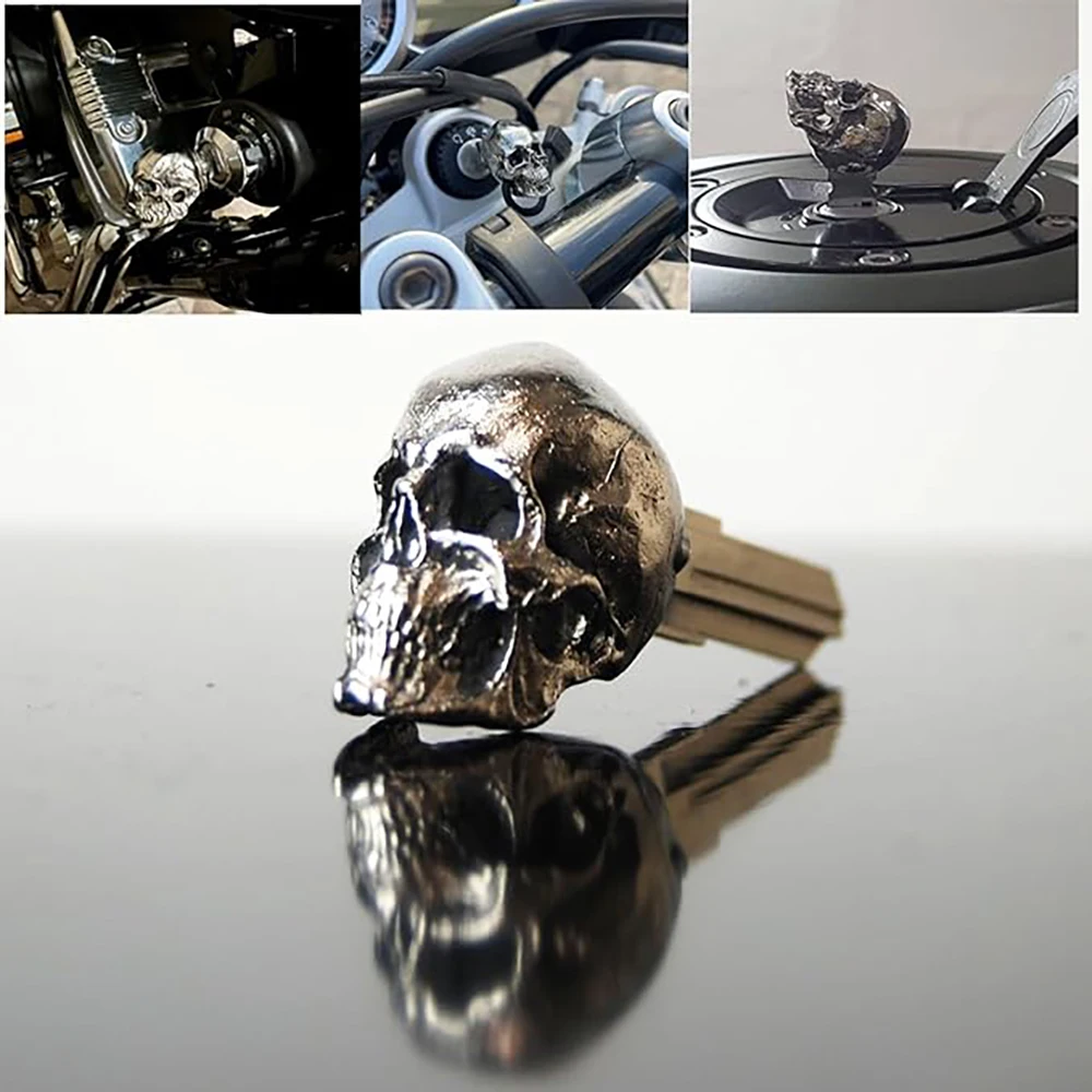 Skull Key Cover Metal Demon Skull Key Cap No-Electricity Decorative Accessory for Bike Ignition Systems Party Suppli ornament crafts miniature figurines resin ornaments miniature ornament resin crafts