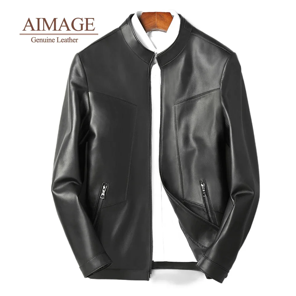 

Real Natural Sheepskin Chaqueta Cuero Hombre Business Jackets For Men Geniune Leather Autumn Jaqueta De Couro Masculino PY327