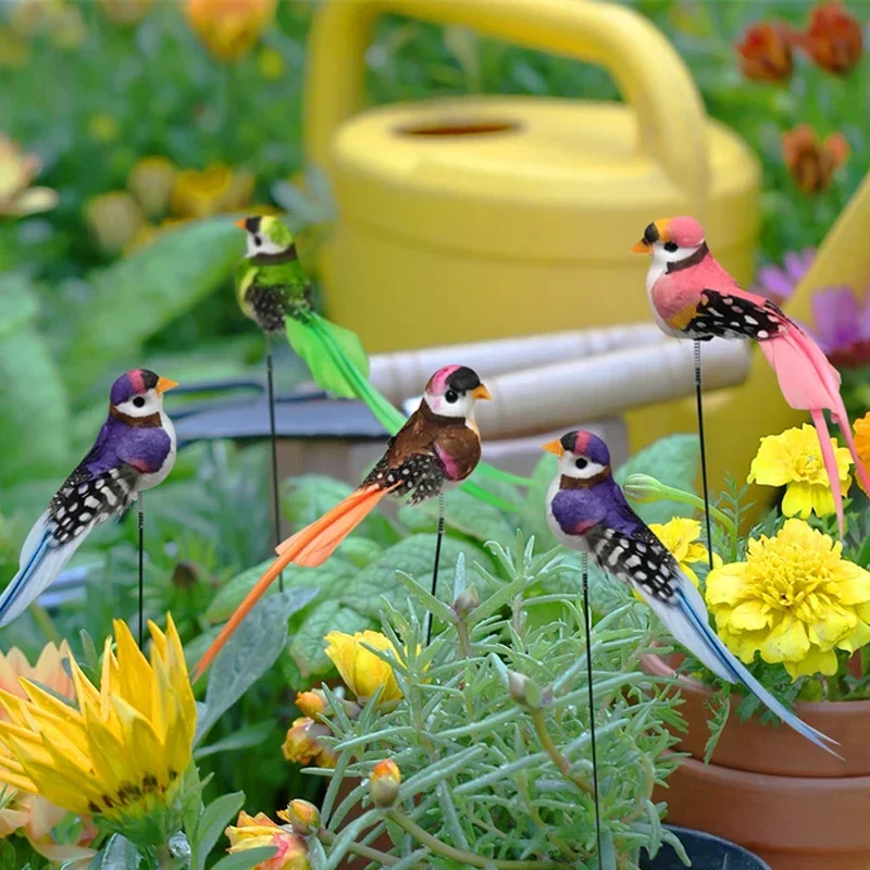 Garden Yard Art Butterfly/Flower/Bird/Flamingo/Mushroom Stakes Decoracion Outdoor Decor Gardening Decoration Decorative Stake