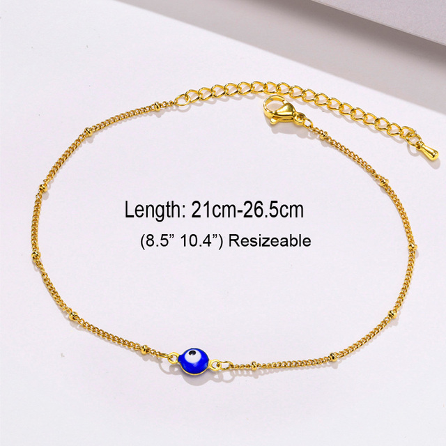 Chain Anklet for Women Girls Adjustable Summer Beach Chain Anklet Bracelet Mother's Day Gifts Stainless Steel Not Allergic
