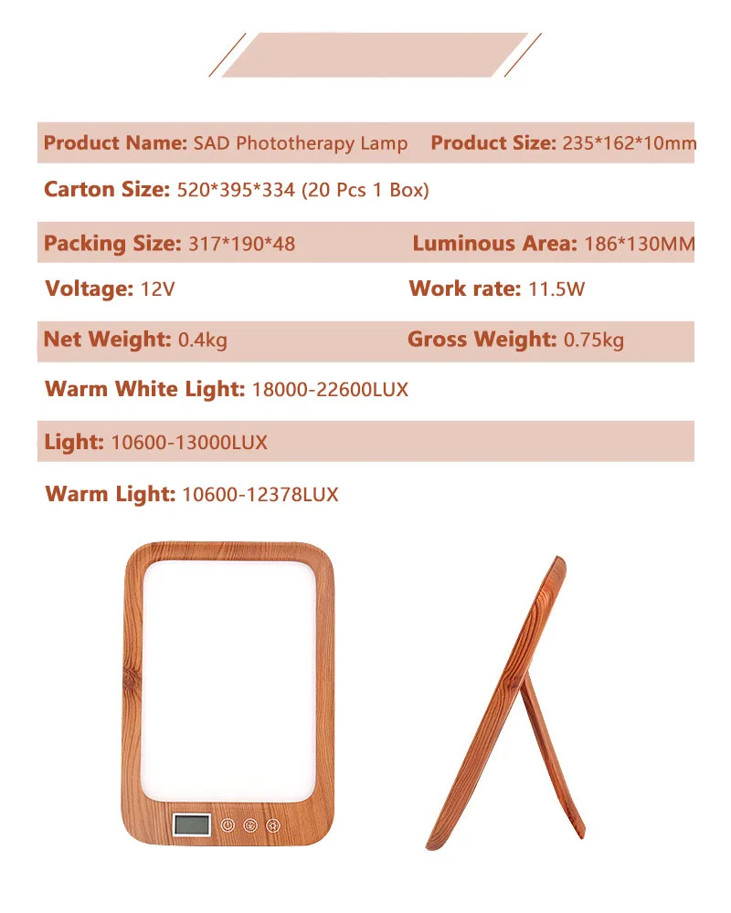 Houtnerf Droevig Fototherapie Lamp Bionische Natuurlijke Lichtbron Emotionele Timing Kleur Matching Leeslampjes Multifunctioneel_voghion.com