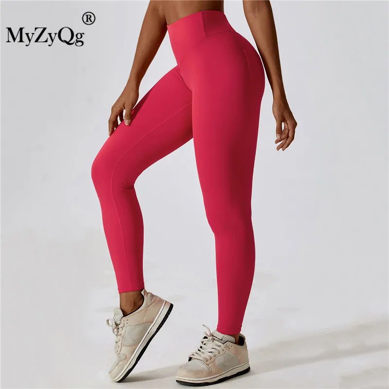 

MyZyQg Women High Waist Hip Lift Yoga Legging Tight Pocket Belly Compression Sweatpants Running Quick Dry Fitness Pants