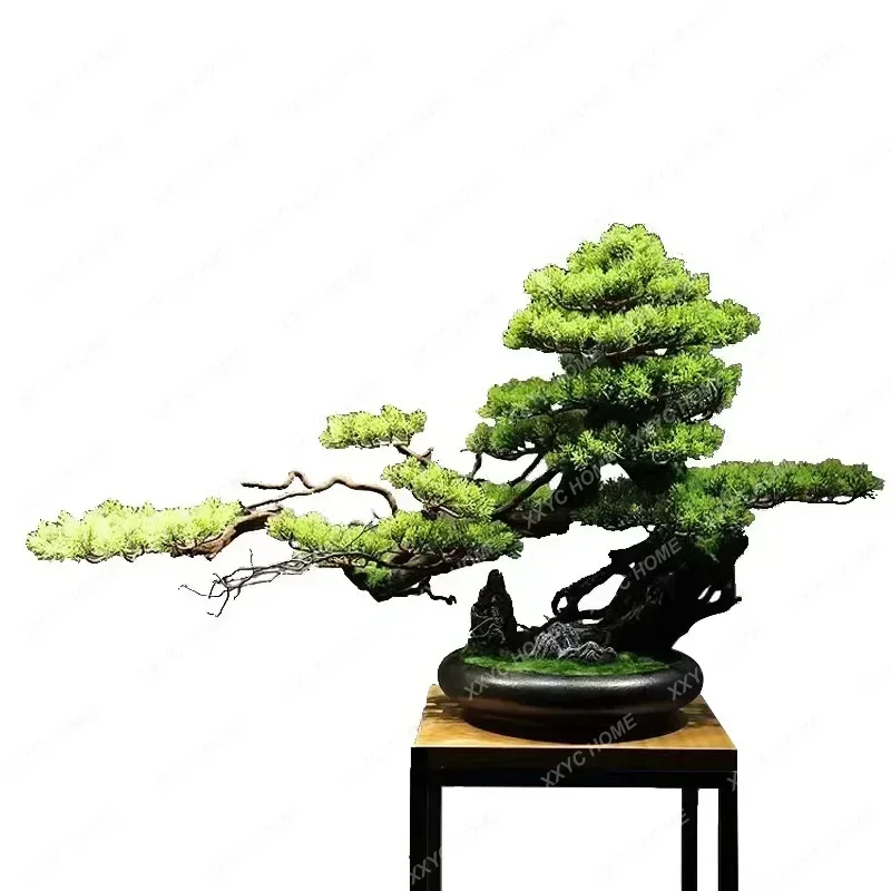 

Artificial Greeting Pine Bonsai Decoration Living Room Office Home Decoration New Chinese Style