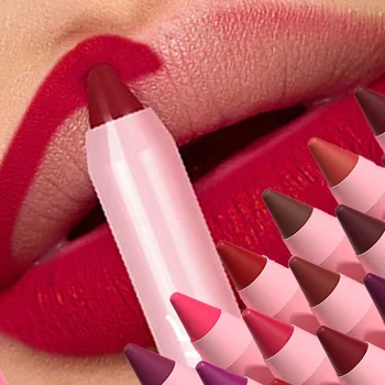 18 colori penna rossetto opaco morbido setoso velluto matita per labbra matita per labbra sexy a colori pastello per labbra impermeabile duraturo bellezza maquillaje