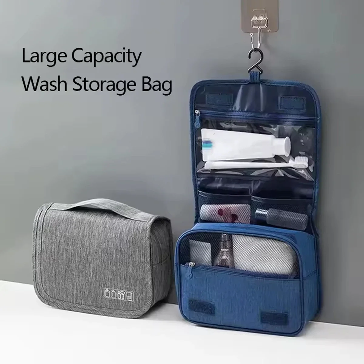 Capacity Dry Wet Separation Handheld Storage Bag Washable Bag Large Travel Multi Functional Hanging Makeup Bag with Hanging