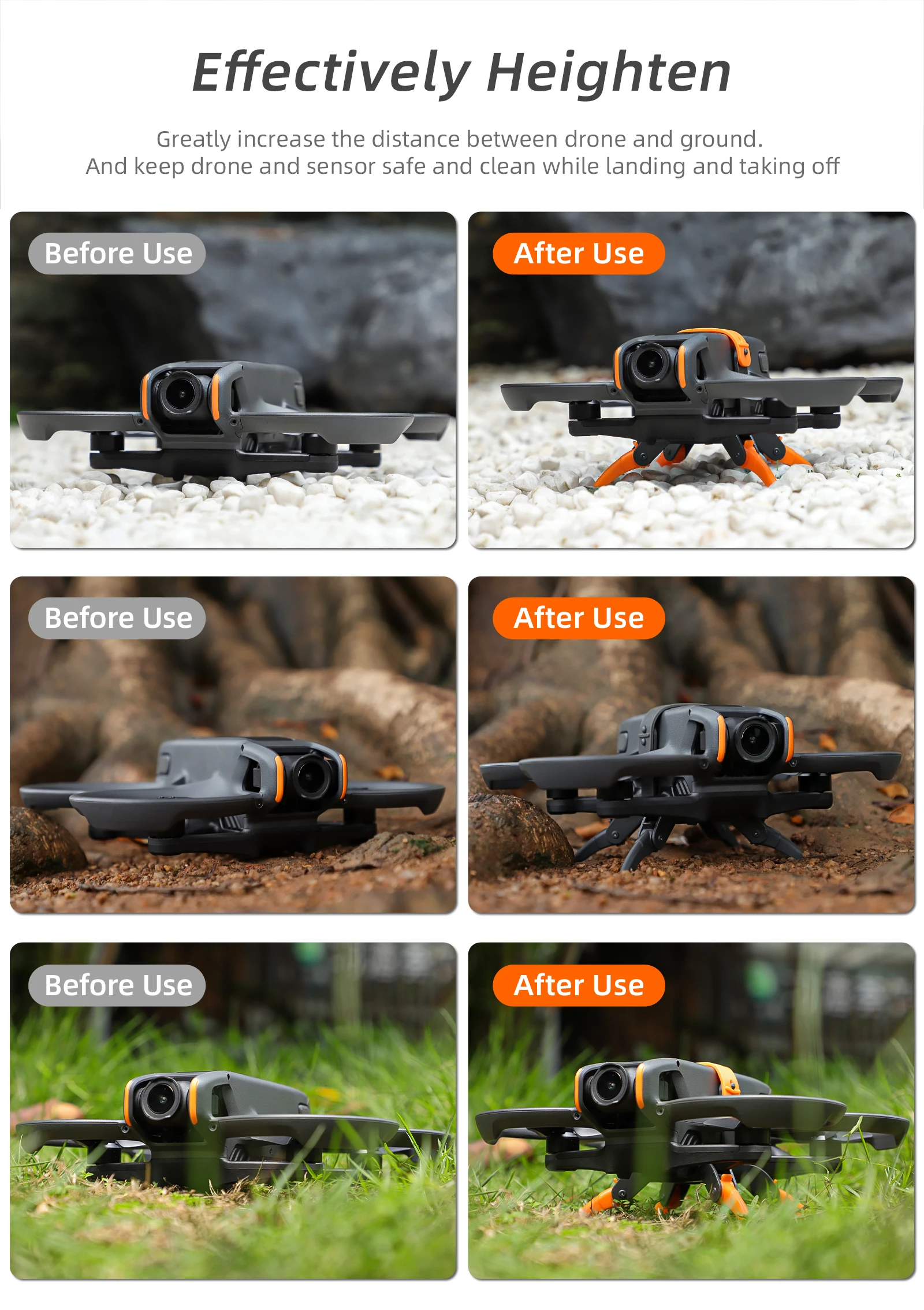 Sunnylife Accesorios for DJI Avata 2 Landing Gear Protector Foldable Extension Spider Legs Protective Support Legs Extender