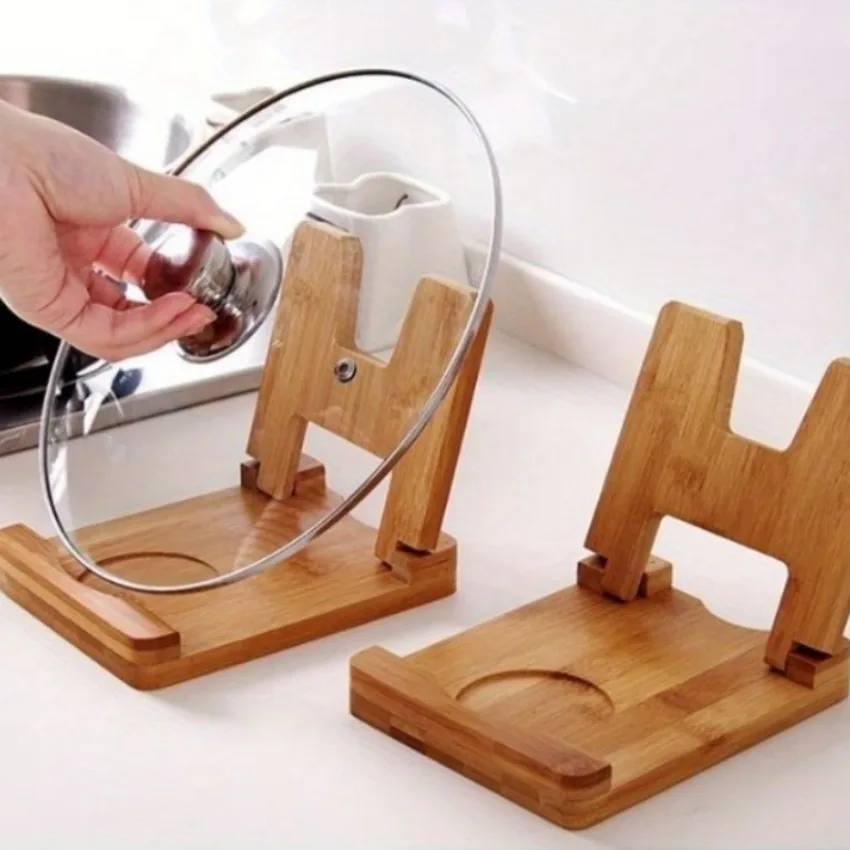 1 Pcs Multifunctional Bamboo Lid Bracket Environmentally Friendly Bamboo Pot Holder Lid Holder Kitchen Utensil Rack Accessories 1 Pcs Multifunctional Bamboo Lid Bracket Environmentally Friendly Bamboo Pot Holder Lid Holder Kitchen Utensil Rack Accessories