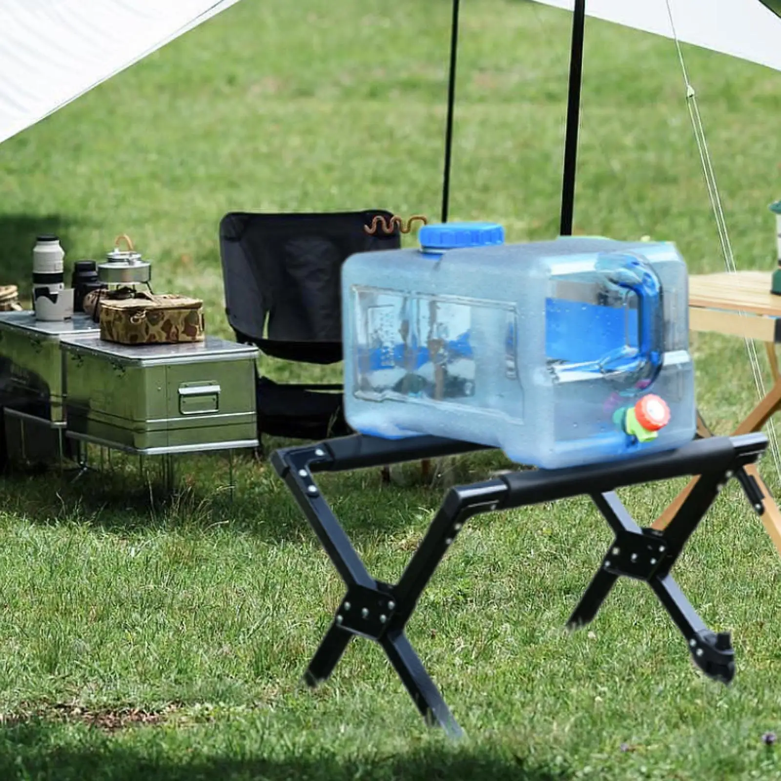 Outdoor Ice Cooler Stand Camping Fridge Rack for Hiking Traveling Picnic