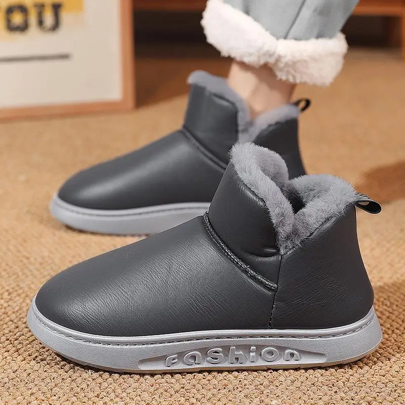 

Мужская зимняя обувь, бархатные теплые ботинки из хлопка, Мужские Молодежные уличные высокие ботинки для альпинизма, Северо-восточного снега, мужские ботинки