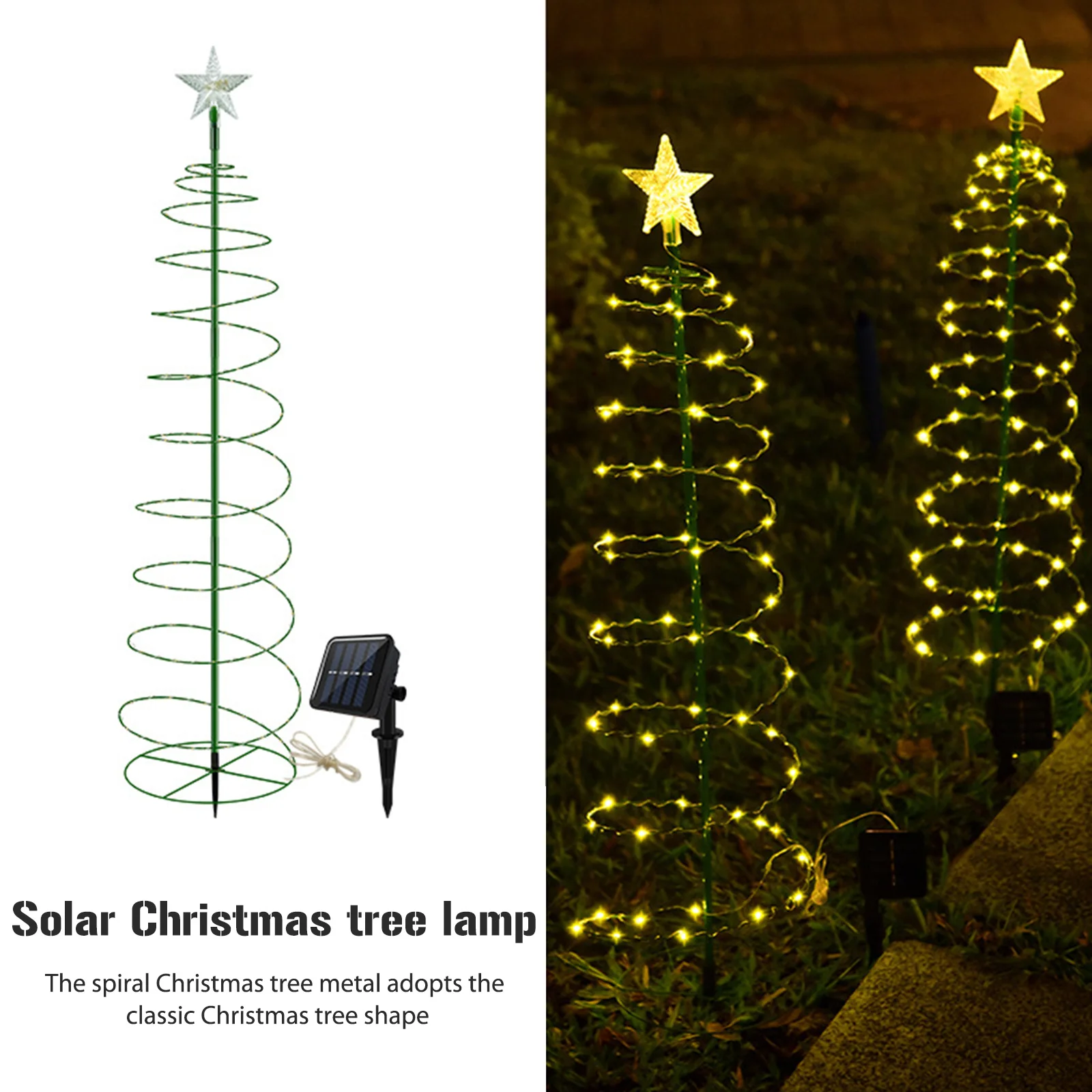 Solar Outdoor Garden Christmas Tree Lights LED String Lights Christmas Tree Lawn Stake Lamp Waterproof New Year Garden Decor