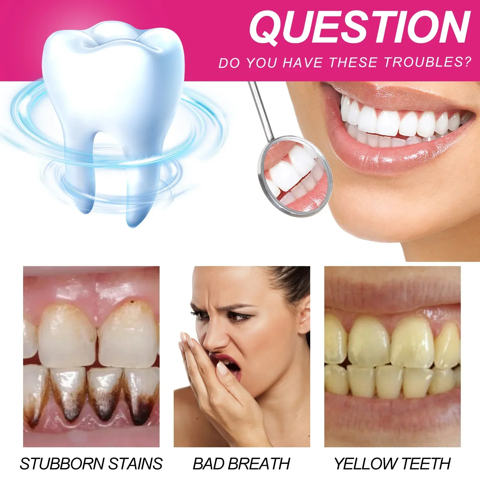 Teeth Whitening Product Teeth Whitening Essence Tooth Powder Teeth Health Product Mint Tooth Whitening Powder Oral Cleaning Yellow Teeth Remove Stain Plaque Fresh Breath Dental Care Hygiene Bleaching Toothpaste