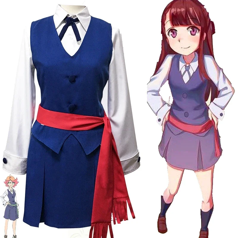 

Unisex Anime Cos Little Witch Academia Amanda Jasminka Antonenko Cosplay Costumes Halloween Christmas Party Sets Uniform Suits