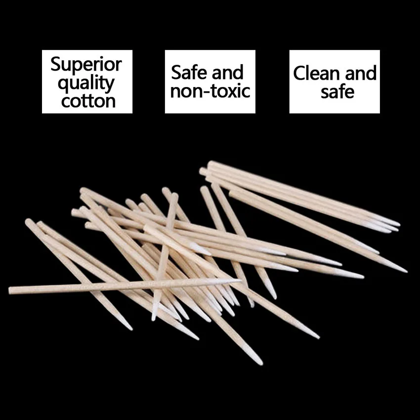 Cotton Swab Wood Disposable Tattoo Microblading Permanent Makeup Tools Safe Healthy for Cosmetic Beauty Soft Swab Stick Buds Tip 4