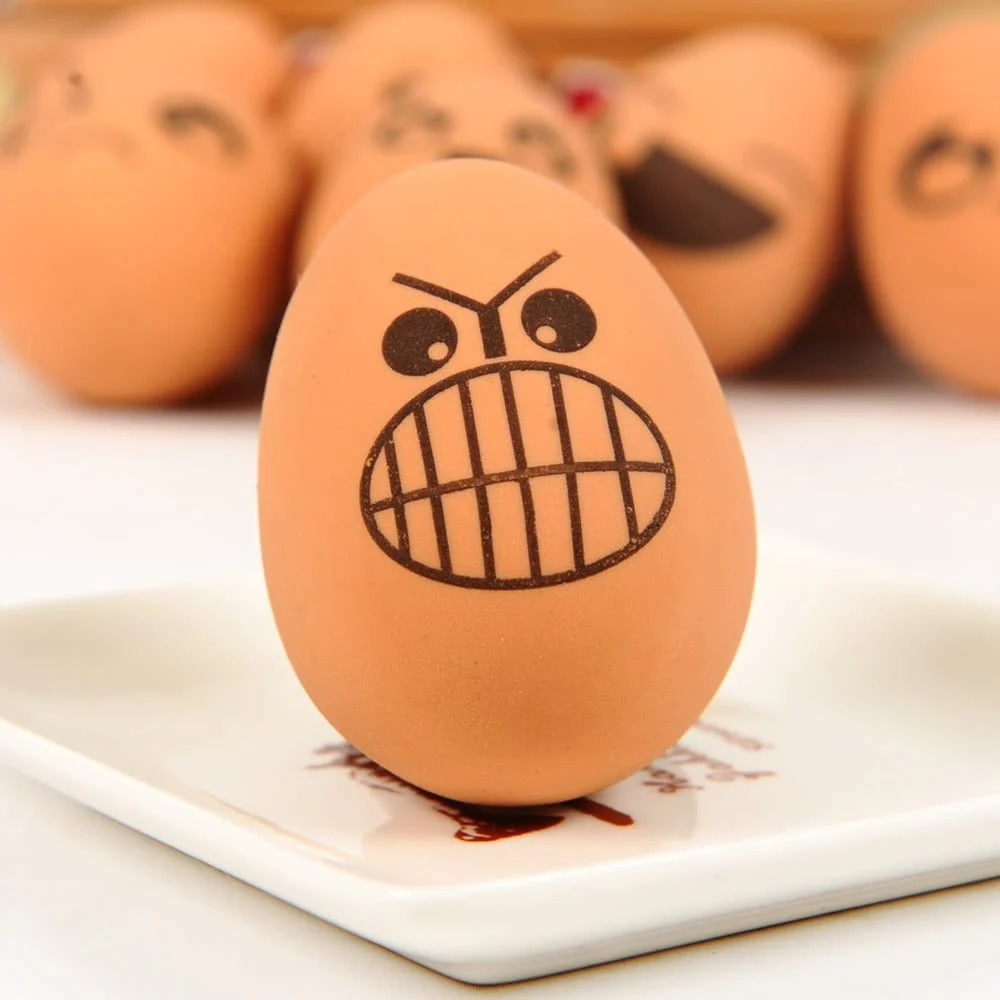 Pet Dog Toy Funny Dog Play Chew Rubber Egg Ball Vivid Lovely Drawing Simile Cry Pattern