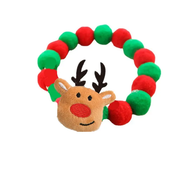Elastic Plush Pom Ball Pet Collar Christmas Decoration Dog Bowtie Cat Necklace Pet Cat Bow Dog Grooming Accessories 6