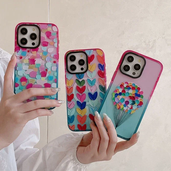 Color Balloon 2.5 Acrylic Colorful Border Magnetic Phone Case Cover for IPhone 12 13 14 15 Pro Max Case