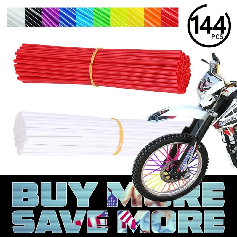 72PCS 24cm Universal Dirt Bike Speichen Abdeckungen Motorrad Felge Speichen Wrap Kit Skins Schutz Abdeckung Für motocross Fahrrad – Detail 28