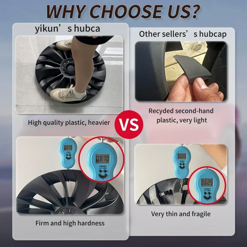 4PCS 19-Inch Hub Cap Replacement for Tesla Model Y (2023–2024) 5