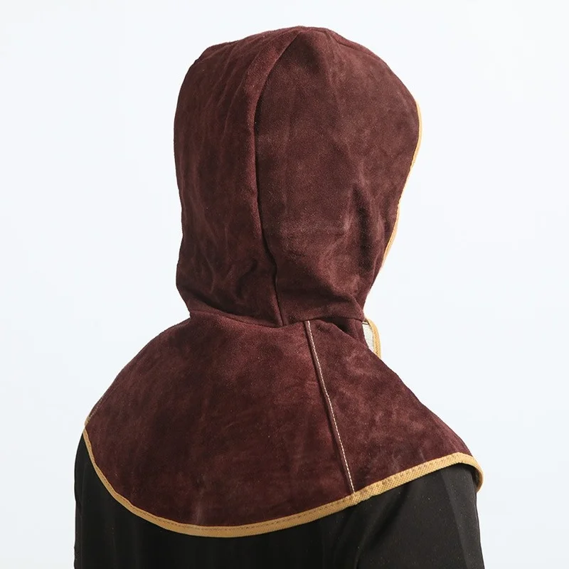Cowhide Welding Cap Head Wearing Shawl Protective Mask Leather Hood Helmet Mask For Welder Electric