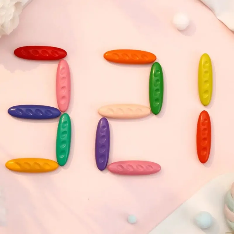 땅콩 모양 플라스틱 크레용 세트, 물로 씻어낼 수 있고 지울 수 있으며 손에 묻지 않는 어린이 그림 그리기 도구