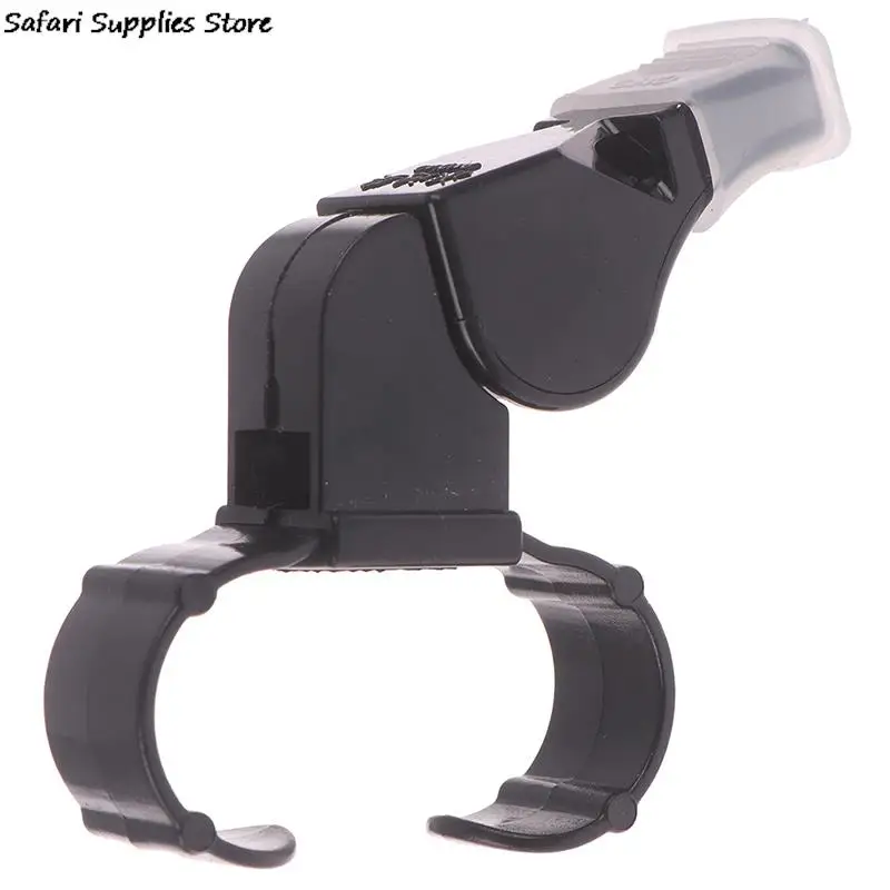 New Black Plastic Pealess Finger Grip Sports Referee Whistle 1 PC