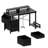 47.3" Computer Desk with Power Outlet,Monitor Stands,Shelves, Writing Table/Gaming Desks with Drawers,Office Desk 6