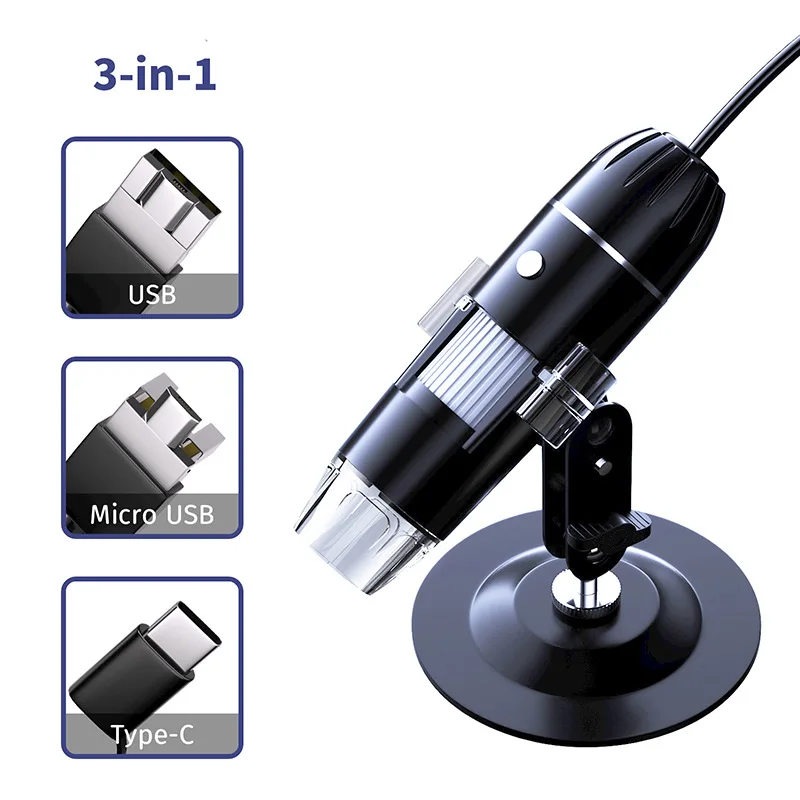 무선 디지털 현미경, 1600X 돋보기, 전문 USB 와이파이 전자 카메라, 스마트폰 PCB 검사 도구
