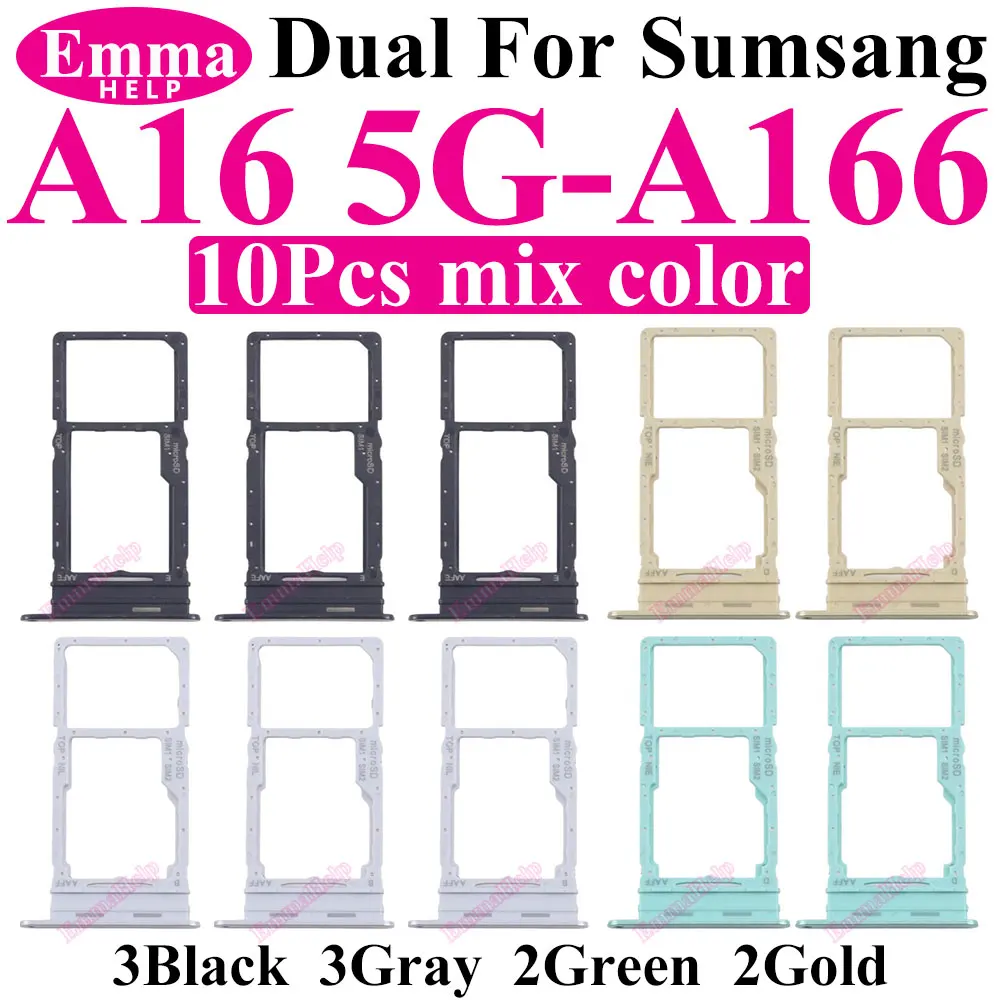 10-Pack Dual SIM and SD Card Holder Slots
