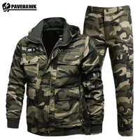 Multi Pocket Thicken Tactical Camo Set Mens Outdoor Wear-resistant Warm Training Suit Windproof Combat Hooded Working Clothes 1