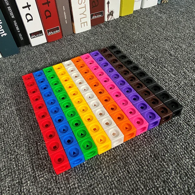 100pcs Numberblocks Multilink Linking Counting Cubes Snap Blocks Teaching Mathematics Toys Stickers Educational Gift for Kids 5