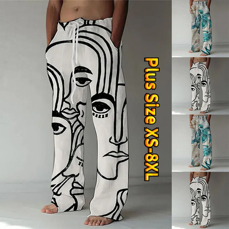 Tanie Abstract Simple Printed Pattern Men Straight Slacks Outside Ride Daily sklep