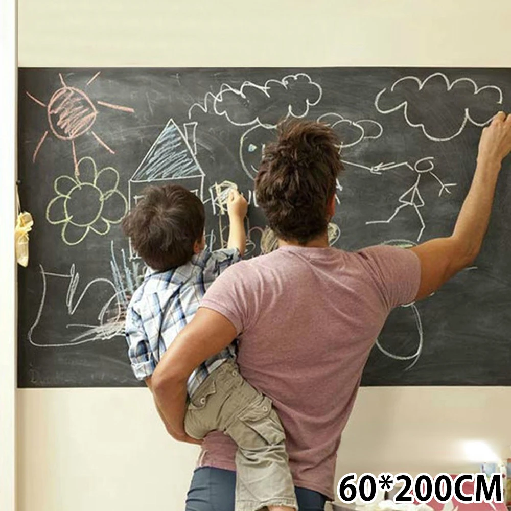 Mintura,Large Chalkboard Wall Sticker Self-Adhesive Removable Waterproof Chalkboard Paper DIY Home Bedroom Kids Decor with Chalk