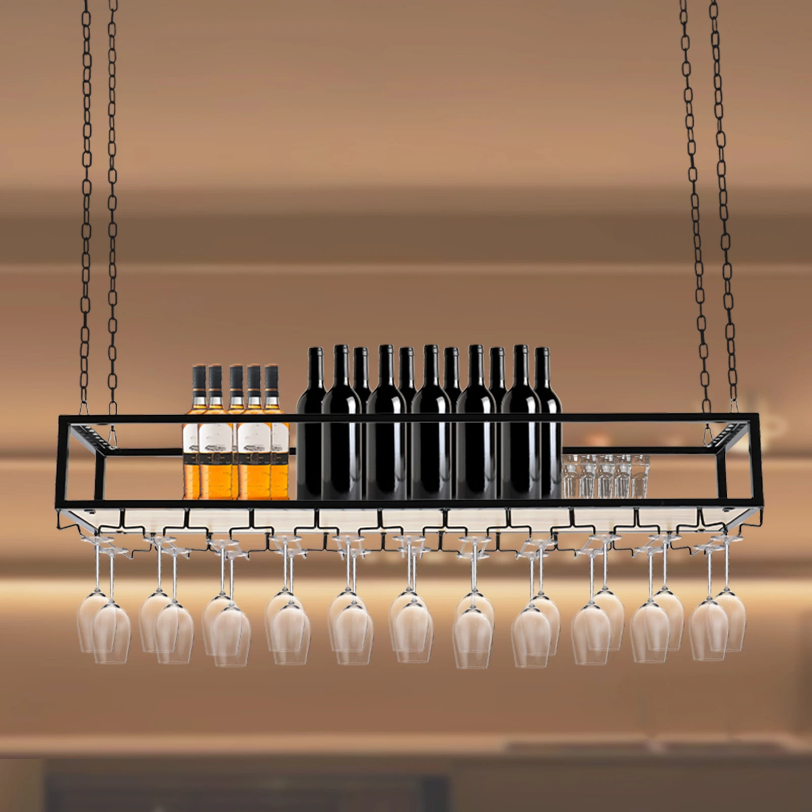 Bottle Holder Overhead Glass Rack Glass Holder Hanging Wine Bottle
