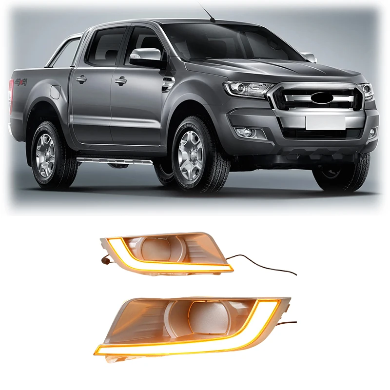 

Gobison Factory Price LED DRL Turn Signal Light Daytime Running Lights Fog Lamp For Ford Ranger 2015 2016 Fog Light