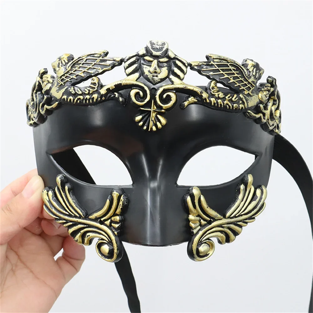Máscaras Venecianas De Media Cara – Set De 6 Unidades En Negro Puro Para Hombre Y Mujer, Ideal Para Mardi Gras, Cosplay Y Bailes De Máscaras