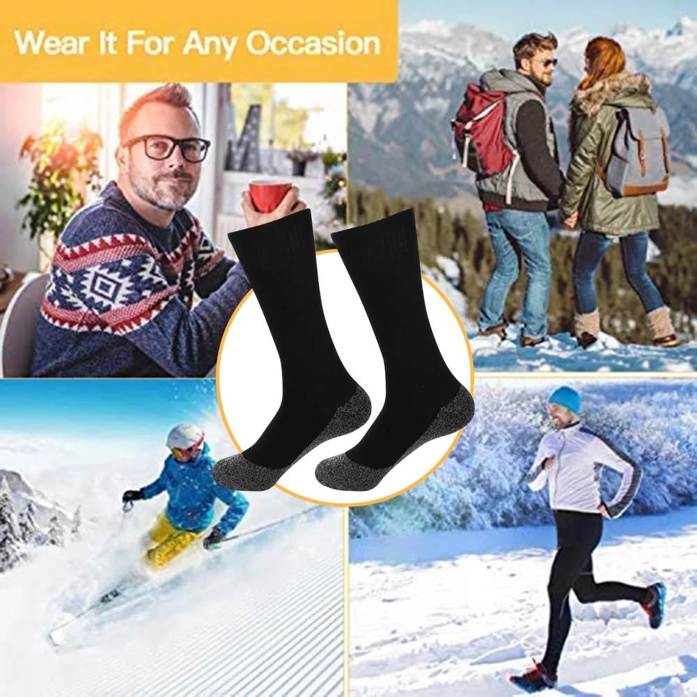 Calcetines térmicos de invierno para hombre y mujer, medias antideslizantes  y elásticas, suaves y gruesas, al aire libre para esquí, 1 o 2 pares -  AliExpress