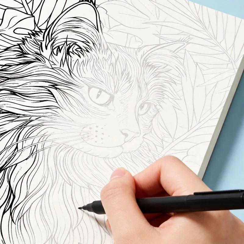 Libro da colorare con linee da copiare, Disegni a linee, Quaderno per esercizi di disegno artistico, 24 pagine di carta ad alta definizione