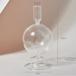 Sleek Nordic Glass Candleholder - Elegant Home Decor Crystal Ornament (Clear Ball)