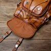 NZP Retro Leather Men's Backpack European and American Fashion Travel Bag Top Layer Cowhide Casual School Bag Laptop Bag 5