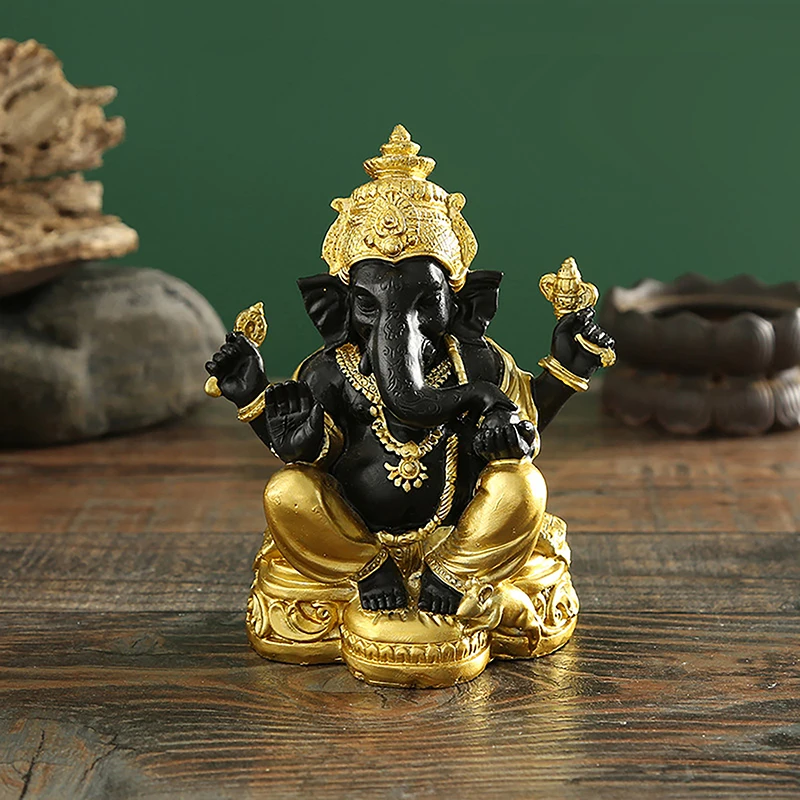Fil heykeli Hindu fil tanrı heykeli Lord Ganesha heykelcik fil tanrı heykel masa dekorasyon süs