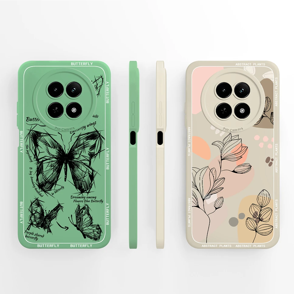 Lovely Cat & Flowers Soft Liquid Silicone Phone Case - High Quality Protective Shell
