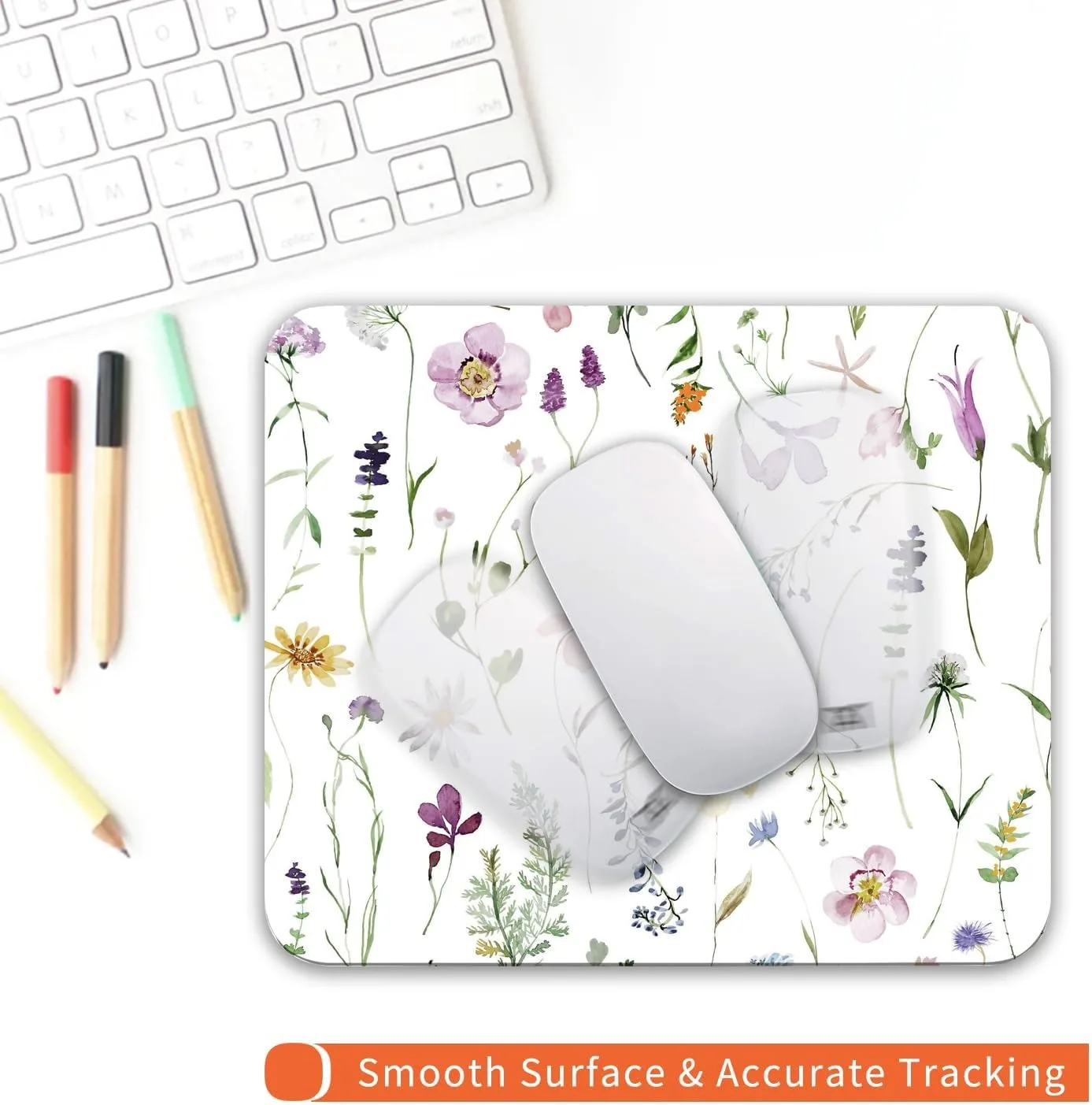 Pink Gold Foil Marble Mouse Pad Non Slip Rubber Base Abstract Floral Forest Leopard Print Office Small Gaming Mousepad_voghion.com
