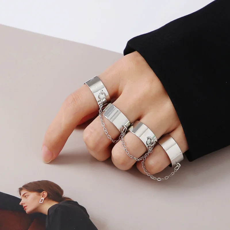 5 teile/los Edelstahl Breite Einstellbare Band Ringe Manschette Offene Basis Einstellungen für DIY Punk Finger Anhänger Schmuck Machen Liefert – Detail 7
